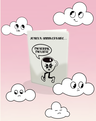 Carte d’anniversaire - Latte